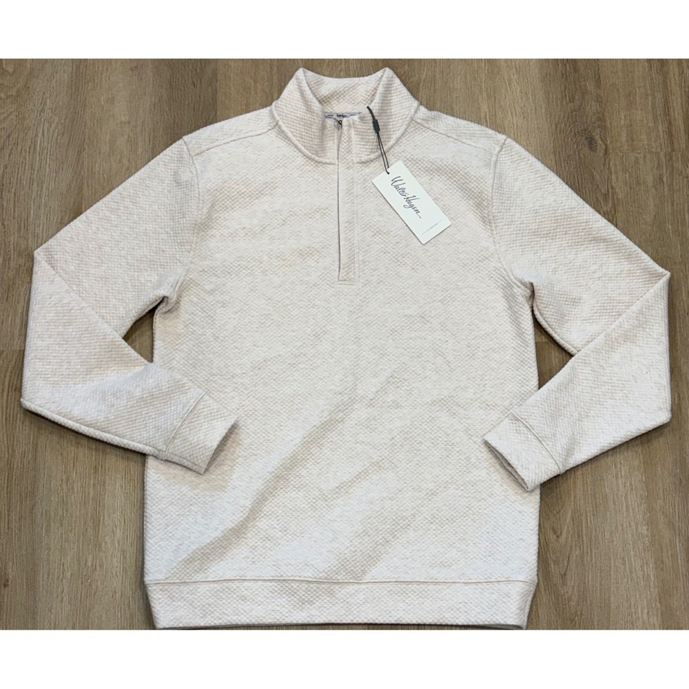 NWT Men's Walter Hagen Clubhouse Midweight 1/4 Zip - Small - Light Khaki - Picture 3 of 7